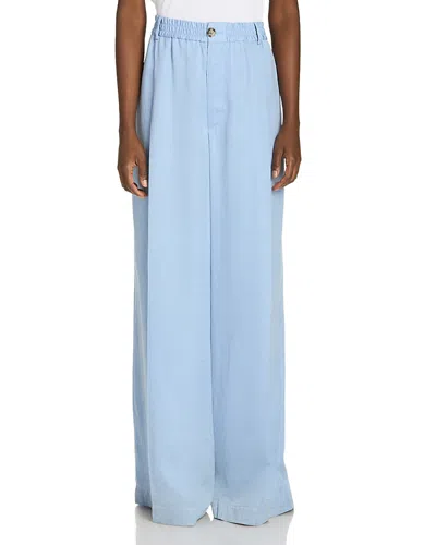 Marni Light Blue Satin Wide-leg Trousers