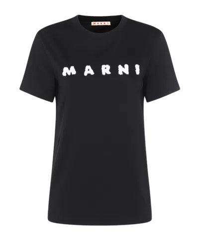MARNI MARNI SCRIBBLED LOGO JERSEY T-SHIRT