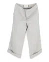 Marni Folded Hem Trousers In Grey Cupro In Grey