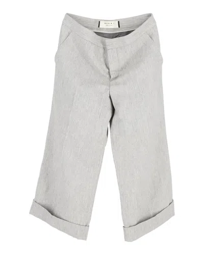 Marni Folded Hem Trousers In Grey Cupro