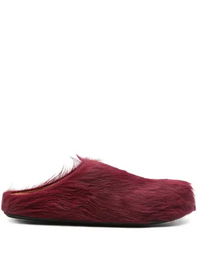 Marni Long-haired Mules In Red
