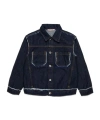 Marni Dark Denim Jacket With Frayed Details In Black