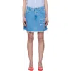 Marni Frayed Detailing Denim Skirt In Blue