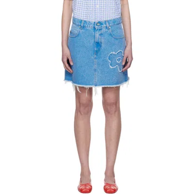 MARNI MARNI FRAYED DETAILING DENIM SKIRT