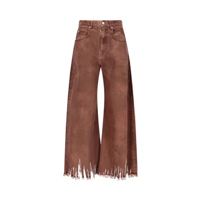 Pre-owned Marni Frayed Jeans 'earth Of Siena' | Brown | Women's Size 40