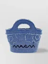 Marni Frayed Top Handle Graphic Print Tote Bag