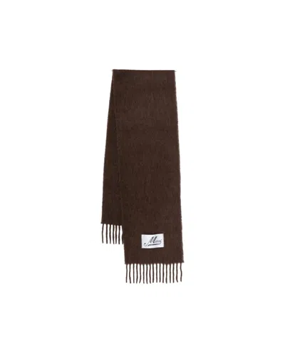 Marni Fringed Alpaca Scarf In Brown