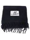 Marni Rectangular Alpaca-blend Scarf With Fringed Edges In Black