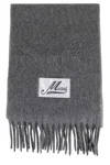 Marni Fringed Gray Alpaca Scarf In Gray