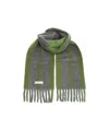 Marni Fringed Ends Striped Pattern Scarves In Gray