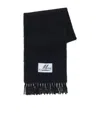 Marni Womens Blublack Brand-tab Fringed-hem Alpaca-blend Scarf In Black