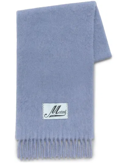 Marni Fringed Scarf In Blue