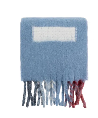 MARNI MARNI LOGO DETAILED FRINGED SCARF