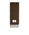 Marni Soft Alpaca Blend Scarf With Fringed Edges In Brown