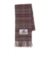 Marni Check-pattern Fringed Scarf In Brown