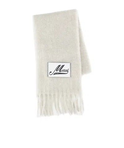 Marni Brushed Fringed Scarf In Neutral