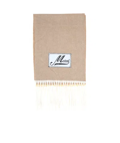 Marni Fringed Scarf In Nude