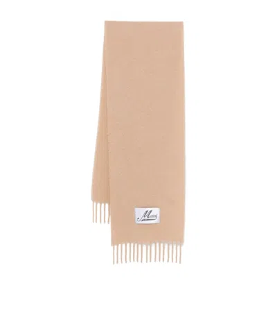 MARNI MARNI LOGO PATCH FRINGED SCARF