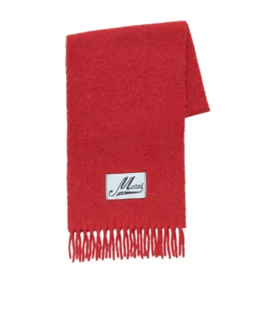 MARNI RED ALPACA SCARF