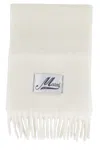 Marni Fringed White Alpaca Scarf In Neutral