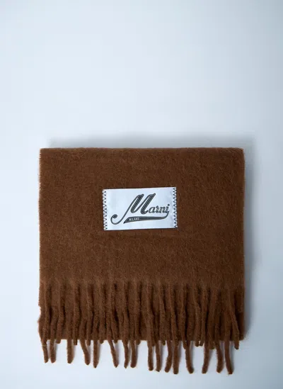 Marni Fringed Wool Scarf