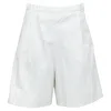 Marni Front Pleat Wide Leg Bermuda Shorts In White