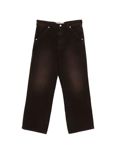 Marni Front-pocket Trousers In Brown
