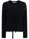 Marni Front-tie Fastening Cardigan In Schwarz