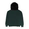 Marni Fuax Fur Hooded Sweatshirt In Green