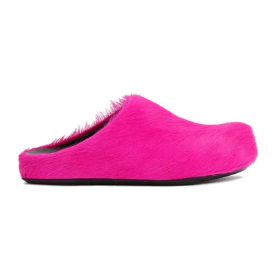 MARNI FUCHSIA CALF HAIR FUSSBETT MULES