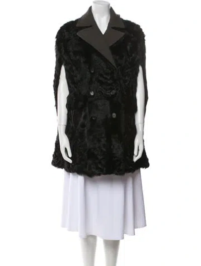 Pre-owned Marni Fur Coat In Black