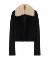 Marni Knitted Jacket With Faux Fur Collar In Black