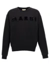 Marni Navy Blue Embroidered Logo Sweatshirt