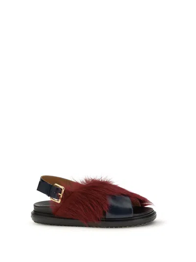 MARNI FUR-LINED FUSSBETT SANDALS
