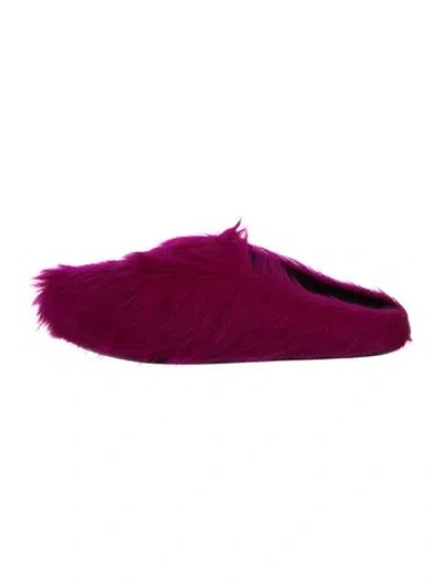Pre-owned Marni Fur Slides In Purple