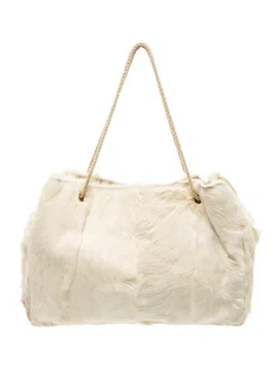 Pre-owned Marni Fur Tote In Neutrals