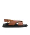 Marni Leather Fussbett Sandals In Black