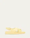 Marni Fussbett Leather Sandals In Pineapple