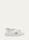 Marni Fussbet Leather Crisscross Sandals In Lily White