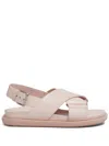 Marni Fussbett Leather Slingback Sandals In Neutral