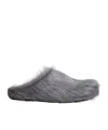 Marni Fussbet Sabot Calf-hair Slippers In Gray