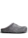 Marni Fussbet Sabot Calf-hair Slippers In Grey