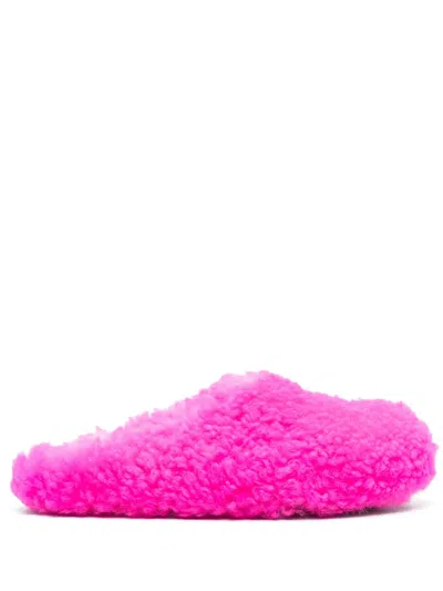 MARNI FUSSBET SABOT CALF-HAIR SLIPPERS