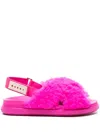 Marni Starlight Pink Logo Patch Sandals In Rosa