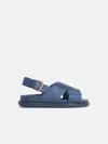 Marni 'fussbett' Blue Leather Sandals In Blue