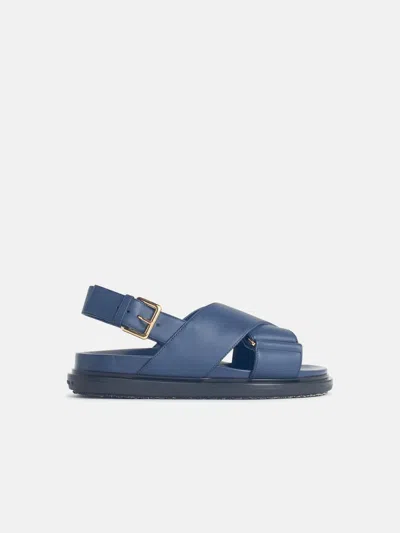 Marni 'fussbett' Blue Leather Sandals