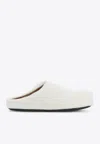 Marni Fussbett Calf Hair Sabot Mules In White