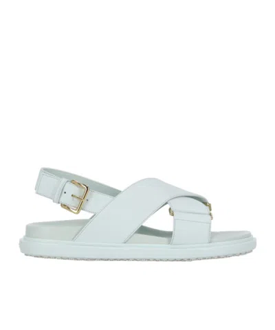 MARNI MARNI LOGO EMBOSSED BUCKLED SANDALS