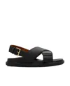 Marni Woman Sandals Black Size 6 Soft Leather In Black