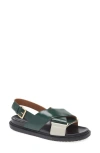 Marni Fussbett Crisscross Sandal In Green